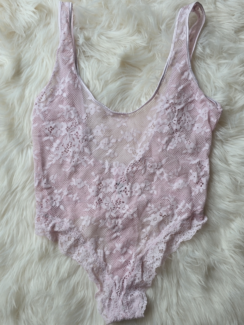 Victoria's Secret Pale Pink Lace Teddy Bodysuit SIZE S
